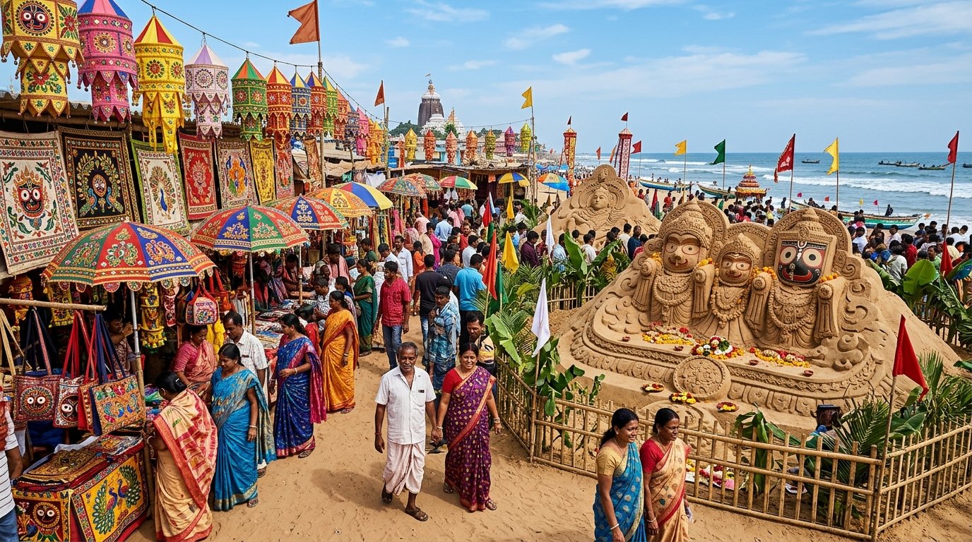 Pipili Applique Village & Puri Beach Sand Art